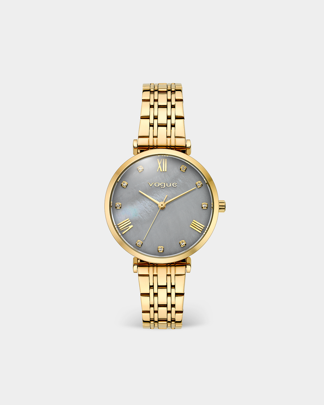 VOGUE BLISS MINI — ΓΥΝΑΙΚΕΙΟ ΡΟΛΟΙ QUARTZ ΜΕ ΓΚΡΙ ΦΙΛΝΤΙΣΙ ΚΑΝΤΡΑΝ ΚΑΙ ΧΡΥΣΟ ΜΠΡΑΣΕΛΕ