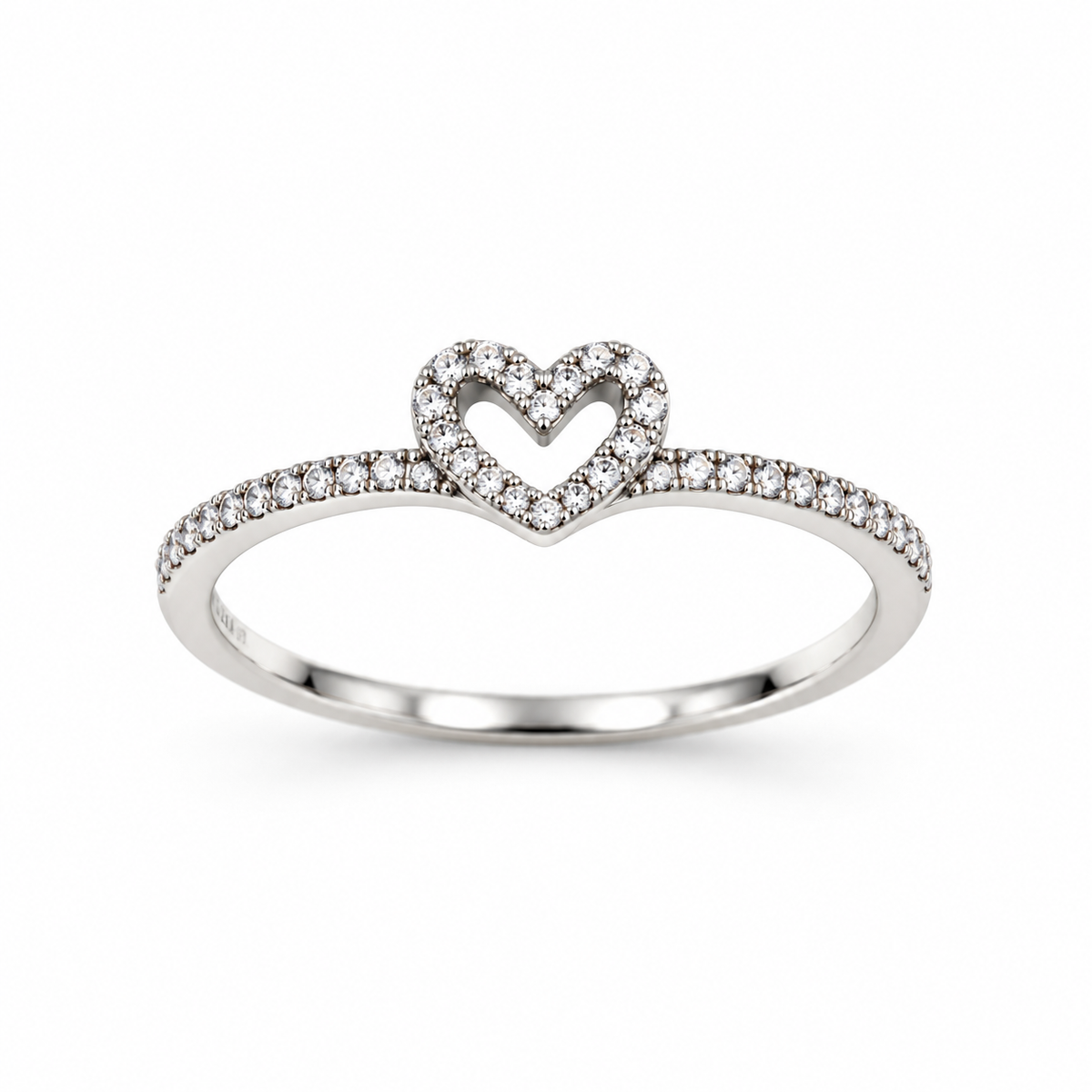 OPEN HEART SPARKLE BAND — ΔΑΧΤΥΛΙΔΙ ΑΣΗΜΙ 925 ΚΑΡΔΙΑ ΜΕ ΖΙΡΚΟΝΙΑ ΠΕΡΙΜΕΤΡΙΚΑ