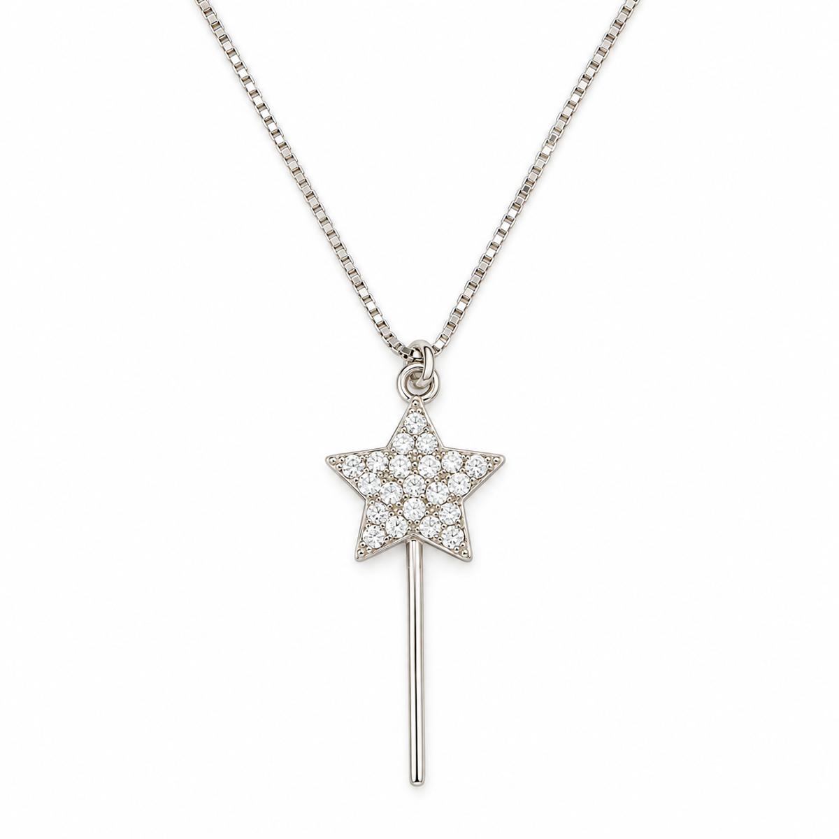MAGIC STAR WAND — ΚΟΛΙΕ ΑΣΗΜΙ 925 ΡΑΒΔΑΚΙ ΑΣΤΕΡΙ ΜΕ ΖΙΡΚΟΝΙΑ