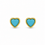 TURQUOISE HEART — ΚΑΡΦΩΤΑ ΣΚΟΥΛΑΡΙΚΙΑ ΑΣΗΜΙ 925 ΕΠΙΧΡΥΣΟ ΚΑΡΔΙΑ ΤΥΡΚΟΥΑΖ