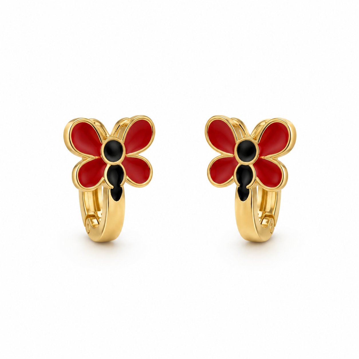 RED BUTTERFLY — ΠΑΙΔΙΚΑ ΣΚΟΥΛΑΡΙΚΙΑ ΑΣΗΜΙ 925 ΕΠΙΧΡΥΣΟ ΠΕΤΑΛΟΥΔΑ ΣΜΑΛΤΟ