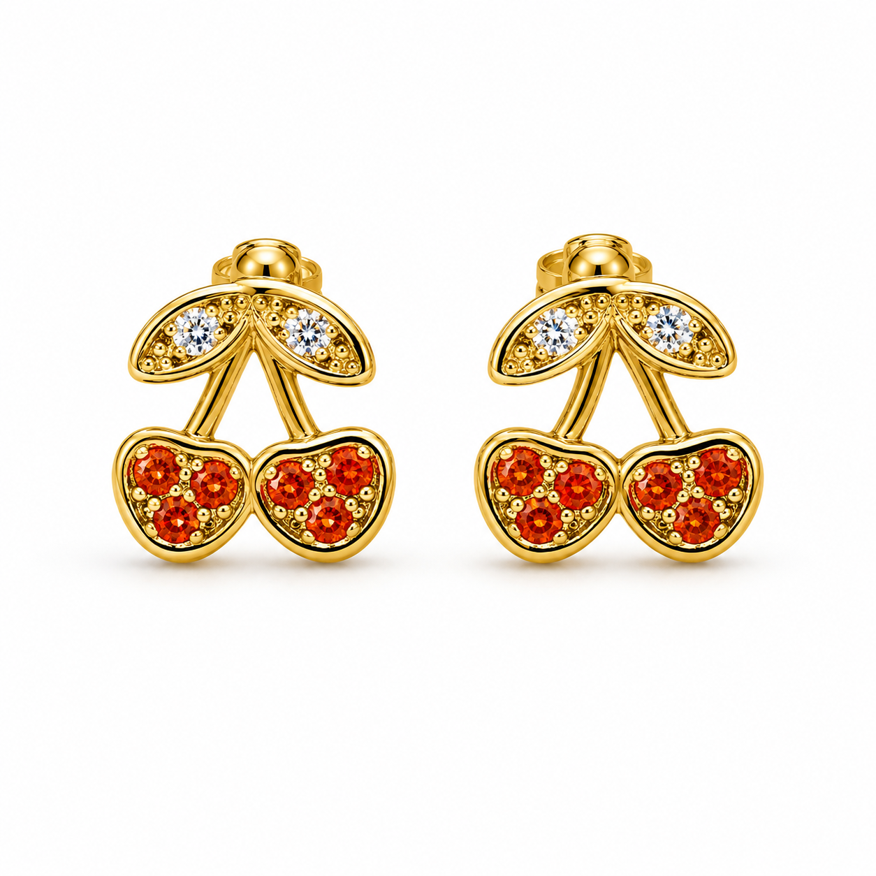 GOLDEN CHERRY — ΠΑΙΔΙΚΑ ΚΑΡΦΩΤΑ ΣΚΟΥΛΑΡΙΚΙΑ ΑΣΗΜΙ 925 ΕΠΙΧΡΥΣΟ ΚΕΡΑΣΙ ΖΙΡΓΚΟΝ