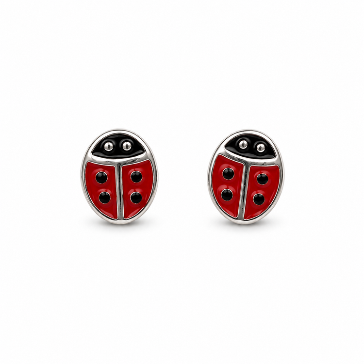 LITTLE LADYBUG — ΠΑΙΔΙΚΑ ΚΑΡΦΩΤΑ ΣΚΟΥΛΑΡΙΚΙΑ ΑΣΗΜΙ 925 ΠΑΣΧΑΛΙΤΣΑ ΣΜΑΛΤΟ