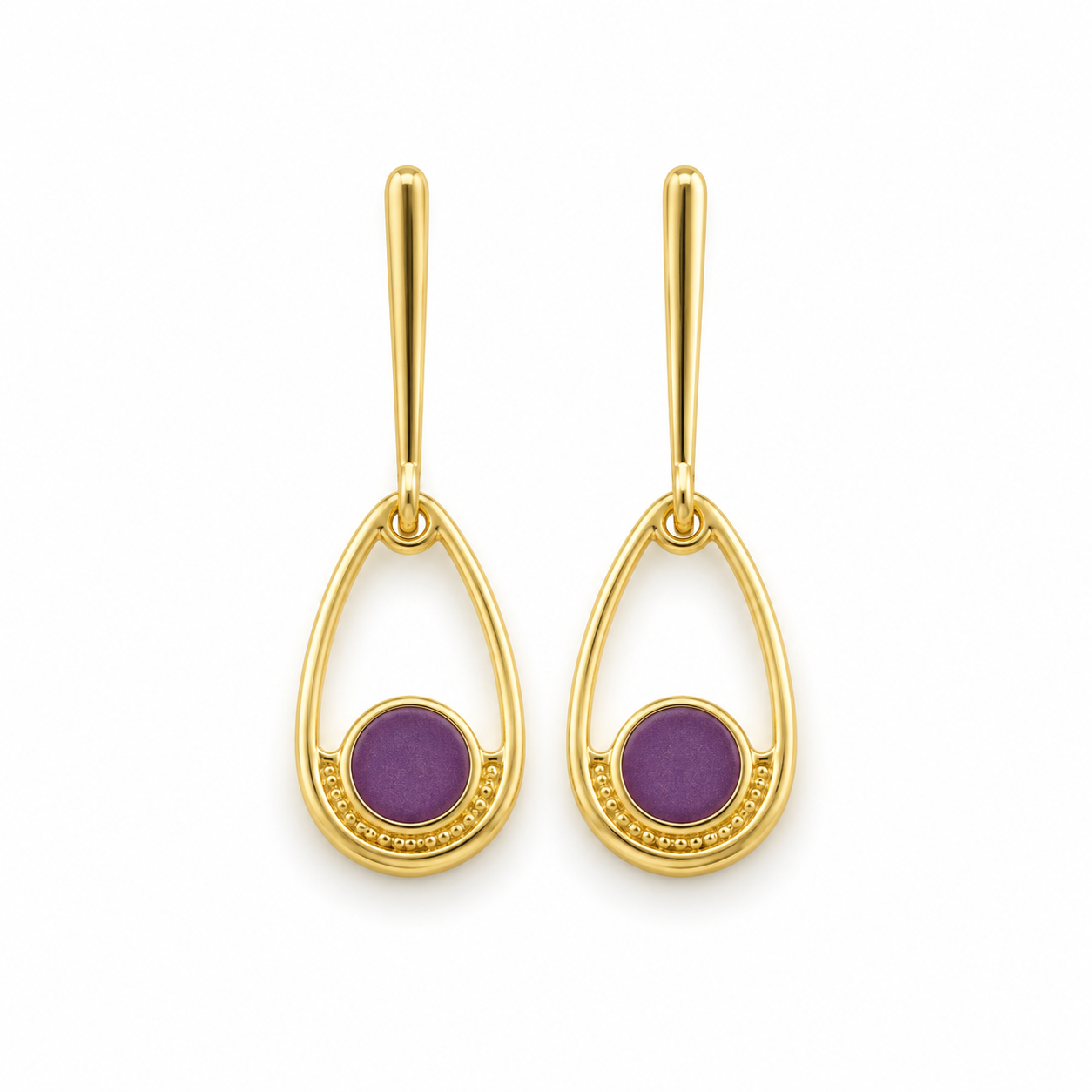 VIOLET DROP — ΚΡΕΜΑΣΤΑ ΣΚΟΥΛΑΡΙΚΙΑ ΑΣΗΜΙ 925 ΕΠΙΧΡΥΣΟ 24Κ ΜΩΒ ΣΜΑΛΤΟ ΔΑΚΡΥ