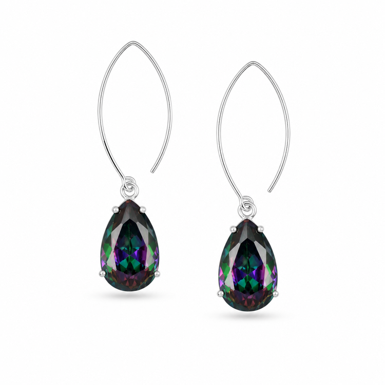 MYSTIC DROP — ΚΡΕΜΑΣΤΑ ΣΚΟΥΛΑΡΙΚΙΑ ΑΣΗΜΙ 925 SWAROVSKI CRYSTAL ΔΑΚΡΥ
