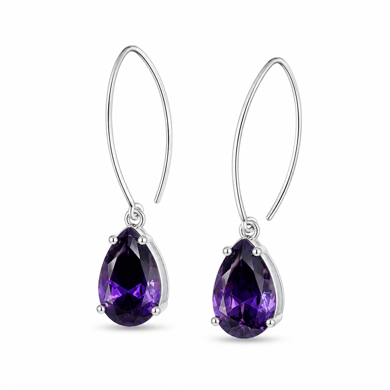 AMETHYST DROP — ΚΡΕΜΑΣΤΑ ΣΚΟΥΛΑΡΙΚΙΑ ΑΣΗΜΙ 925 ΦΥΣΙΚΟΣ ΑΜΕΘΥΣΤΟΣ ΔΑΚΡΥ