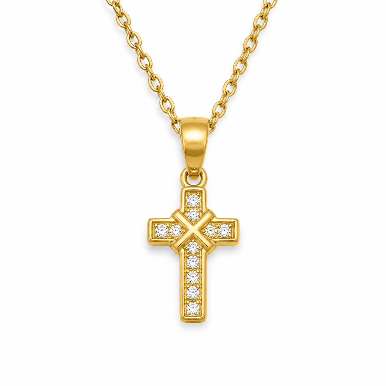 GOLDEN FAITH — ΚΟΛΙΕ ΣΤΑΥΡΟΣ ΑΣΗΜΙ 925 ΕΠΙΧΡΥΣΟ ΖΙΡΓΚΟΝ