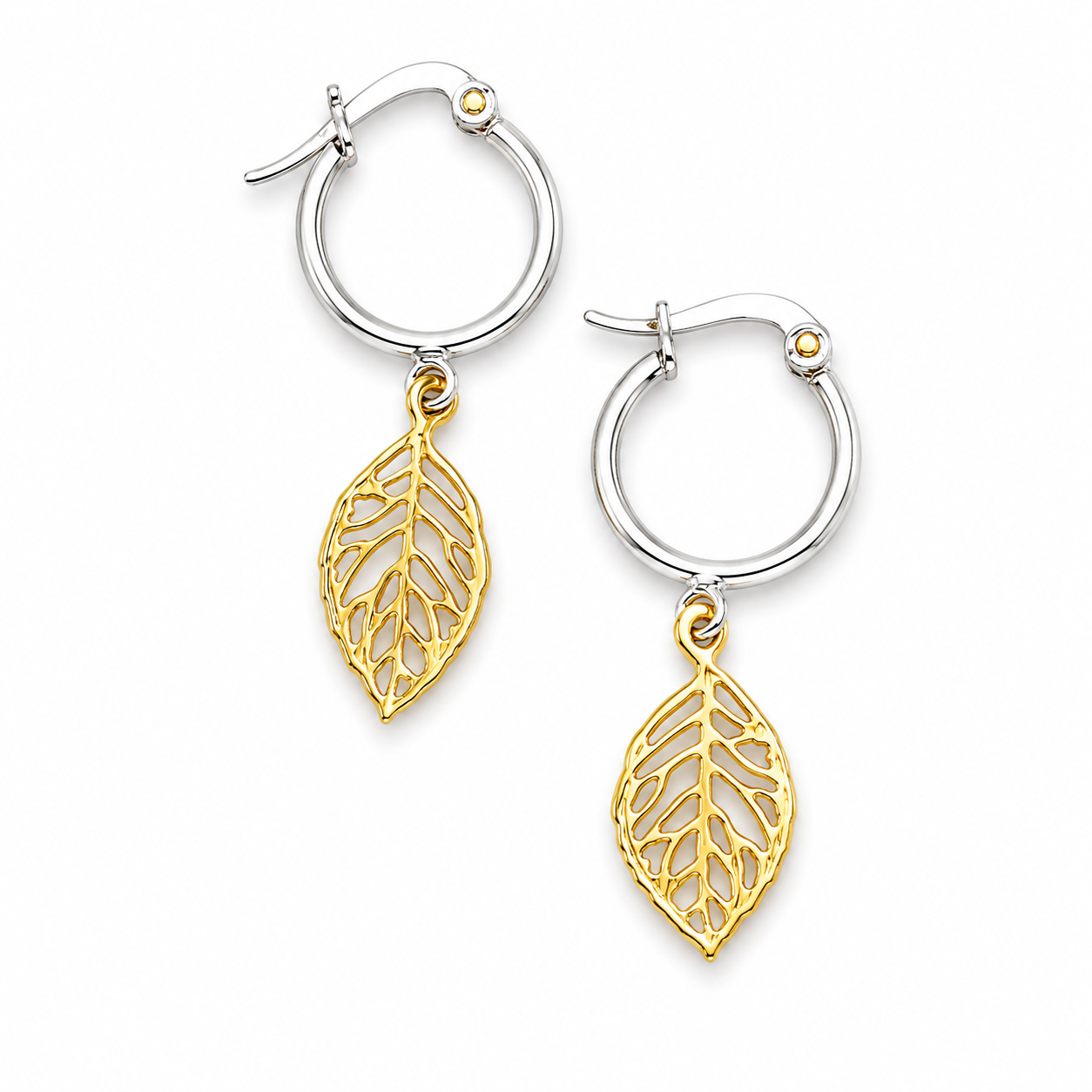 GOLDEN LEAF — ΚΡΙΚΑΚΙΑ ΑΣΗΜΙ 925 ΔΙΧΡΩΜΑ ΜΕ ΕΠΙΧΡΥΣΟ ΦΥΛΛΟ