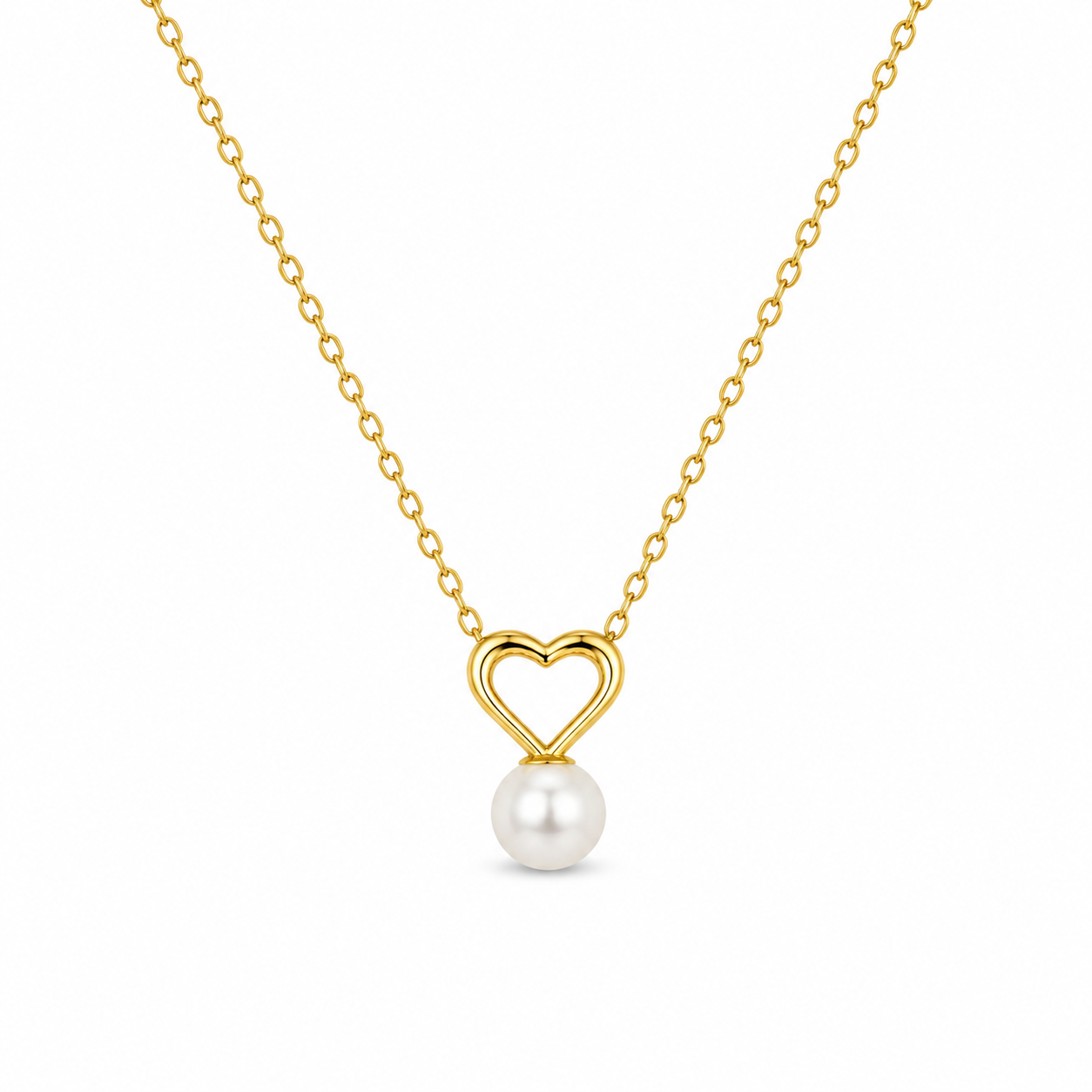 HEART & PEARL — ΜΕΝΤΑΓΙΟΝ ΑΣΗΜΙ 925 ΜΕ ΕΠΙΧΡΥΣΩΣΗ 18Κ & ΦΥΣΙΚΟ ΜΑΡΓΑΡΙΤΑΡΙ