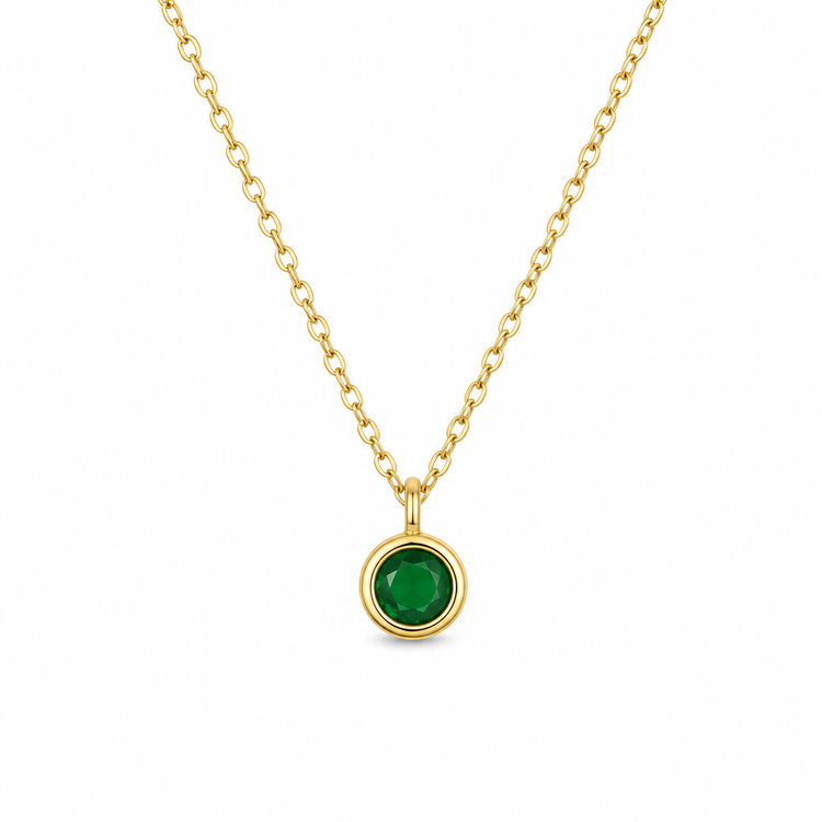 EMERALD DOT — ΜΕΝΤΑΓΙΟΝ ΑΣΗΜΙ 925 ΜΕ ΕΠΙΧΡΥΣΩΣΗ 18Κ & ΠΡΑΣΙΝΟ ΖΙΡΓΚΟΝ