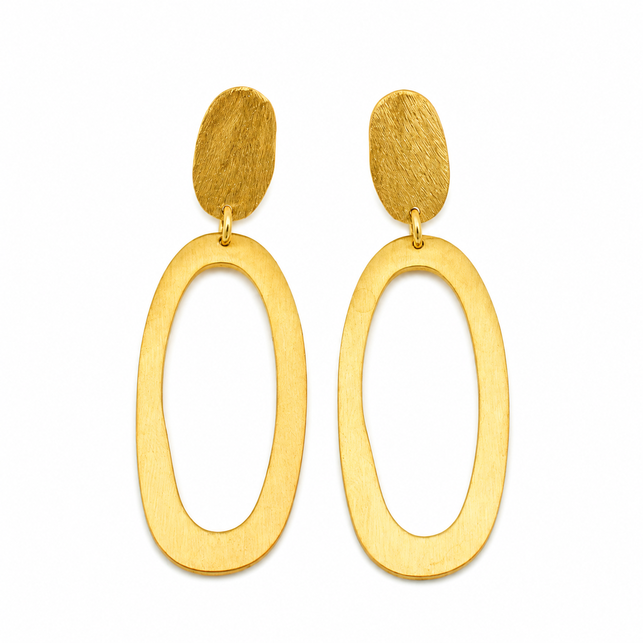 OVAL DROP — ΣΚΟΥΛΑΡΙΚΙΑ ΑΣΗΜΙ 925 ΕΠΙΧΡΥΣΑ ΚΡΕΜΑΣΤΑ OVAL ΜΑΤ