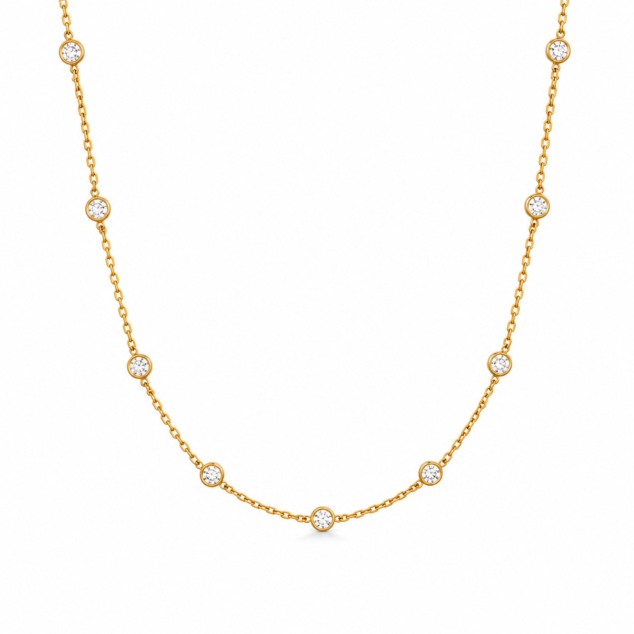 DIAMOND LINE — ΚΟΛΙΕ ΑΣΗΜΙ 925 ΜΕ ΕΠΙΧΡΥΣΩΣΗ 18Κ & ΛΕΥΚΑ ΖΙΡΓΚΟΝ