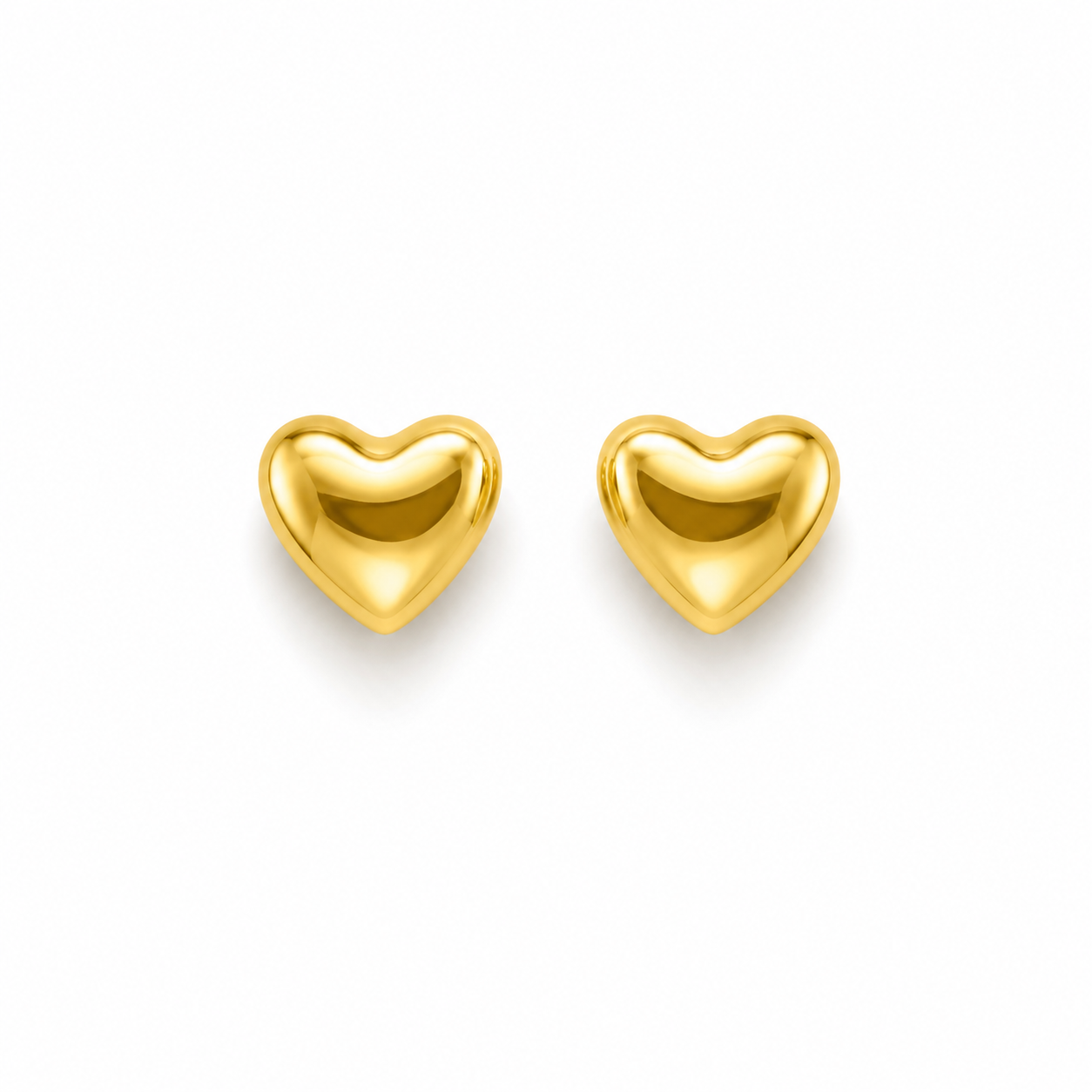PUFFY HEART — ΣΚΟΥΛΑΡΙΚΙΑ ΑΣΗΜΙ 925 ΕΠΙΧΡΥΣΑ ΚΑΡΦΩΤΑ ΚΑΡΔΙΑ ΓΥΑΛΙΣΤΕΡΑ