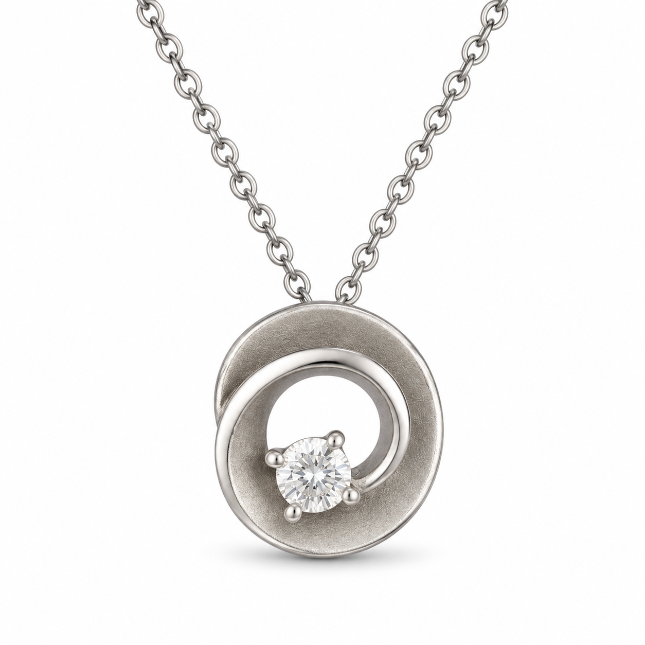 SPIRAL — ΚΟΛΙΕ ΑΣΗΜΙ 925 PENDANT ΣΠΕΙΡΑ ΖΙΡΓΚΟΝ ΜΑΤ