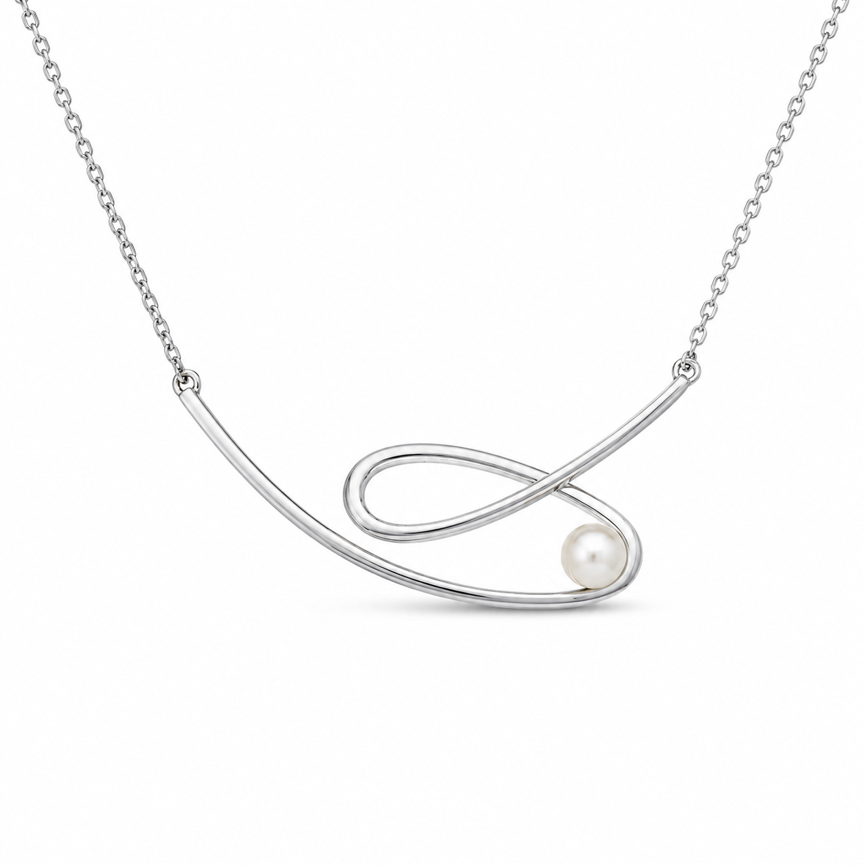 INFINITY PEARL — ΚΟΛΙΕ ΑΣΗΜΙ 925 PENDANT ΑΠΕΙΡΟ ΜΑΡΓΑΡΙΤΑΡΙ ΓΡΑΜΜΗ