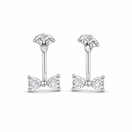 BOW JACKET — ΣΚΟΥΛΑΡΙΚΙΑ ΑΣΗΜΙ 925 EAR JACKET ΖΙΡΓΚΟΝ ΦΙΟΓΚΟΣ