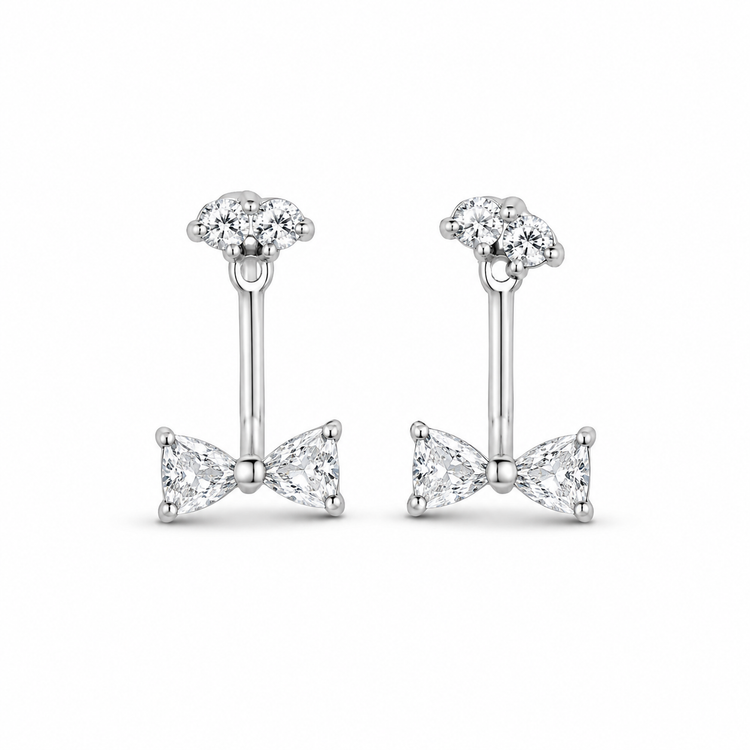 BOW JACKET — ΣΚΟΥΛΑΡΙΚΙΑ ΑΣΗΜΙ 925 EAR JACKET ΖΙΡΓΚΟΝ ΦΙΟΓΚΟΣ