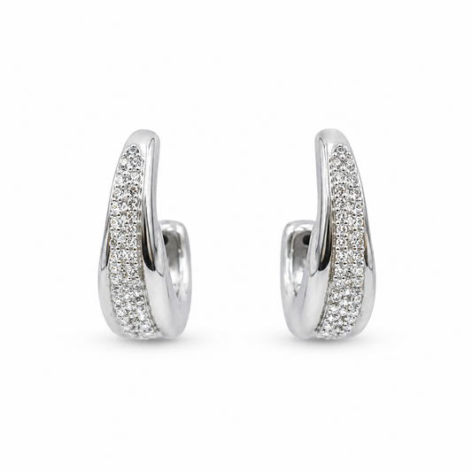 DECO HOOP — ΣΚΟΥΛΑΡΙΚΙΑ ΑΣΗΜΙ 925 ΚΡΙΚΟΙ CHUNKY ΖΙΡΓΚΟΝ PAVÉ ELECTROFORMING