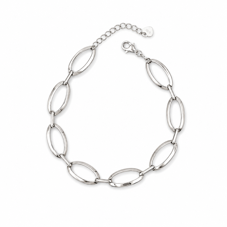 MARQUISE CHAIN — ΒΡΑΧΙΟΛΙ ΑΣΗΜΙ 925 ΑΛΥΣΙΔΑ ΑΝΟΙΧΤΟΙ ΚΡΙΚΟΙ MARQUISE