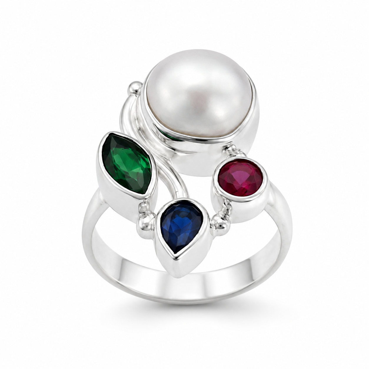GARDEN OF GEMS — ΔΑΧΤΥΛΙΔΙ ΑΣΗΜΙ ΜΑΡΓΑΡΙΤΑΡΙ ΠΟΛΥΧΡΩΜΕΣ ΠΕΤΡΕΣ