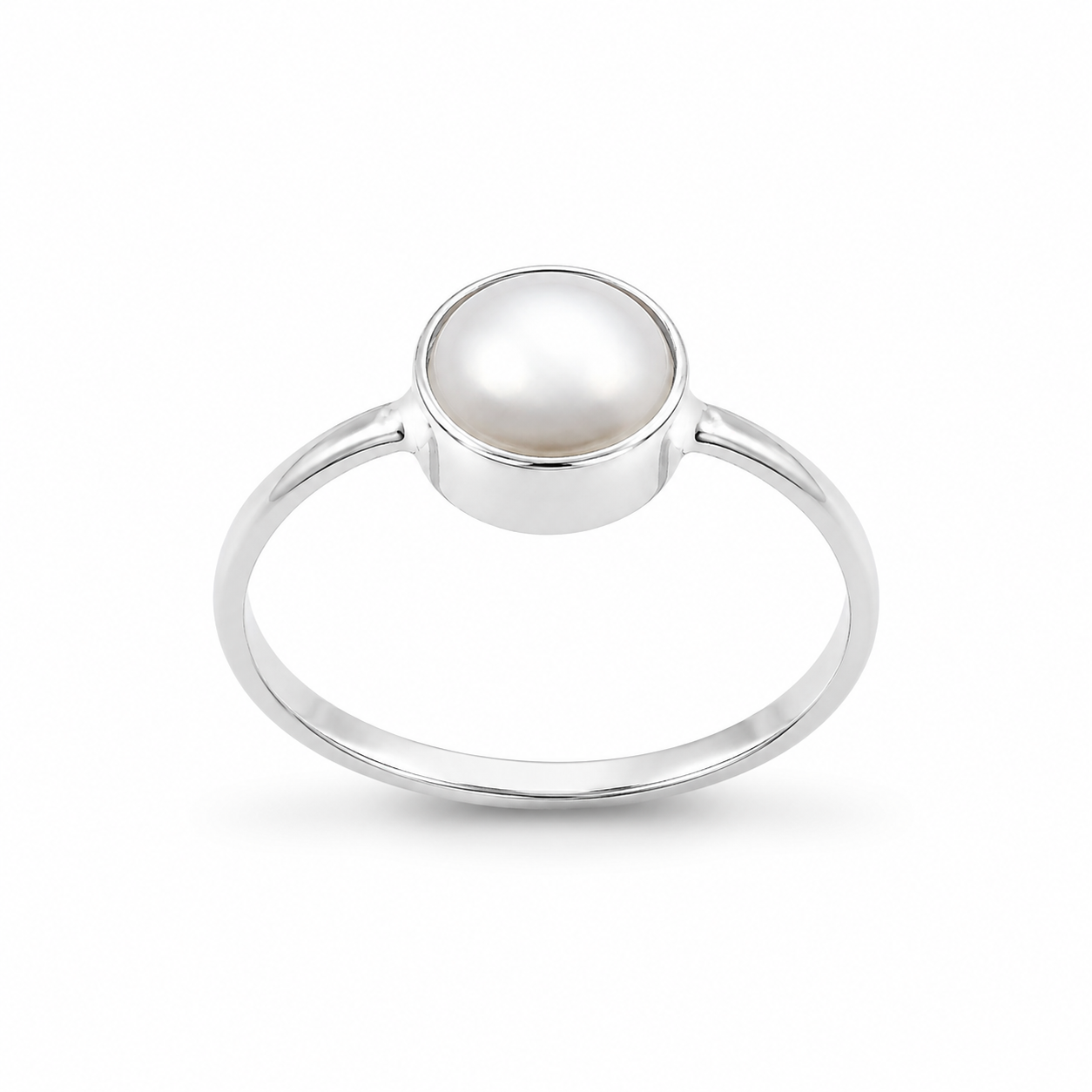 PURE PEARL — ΔΑΧΤΥΛΙΔΙ ΑΣΗΜΙ ΜΟΝΟΠΕΤΡΟ ΜΑΡΓΑΡΙΤΑΡΙ