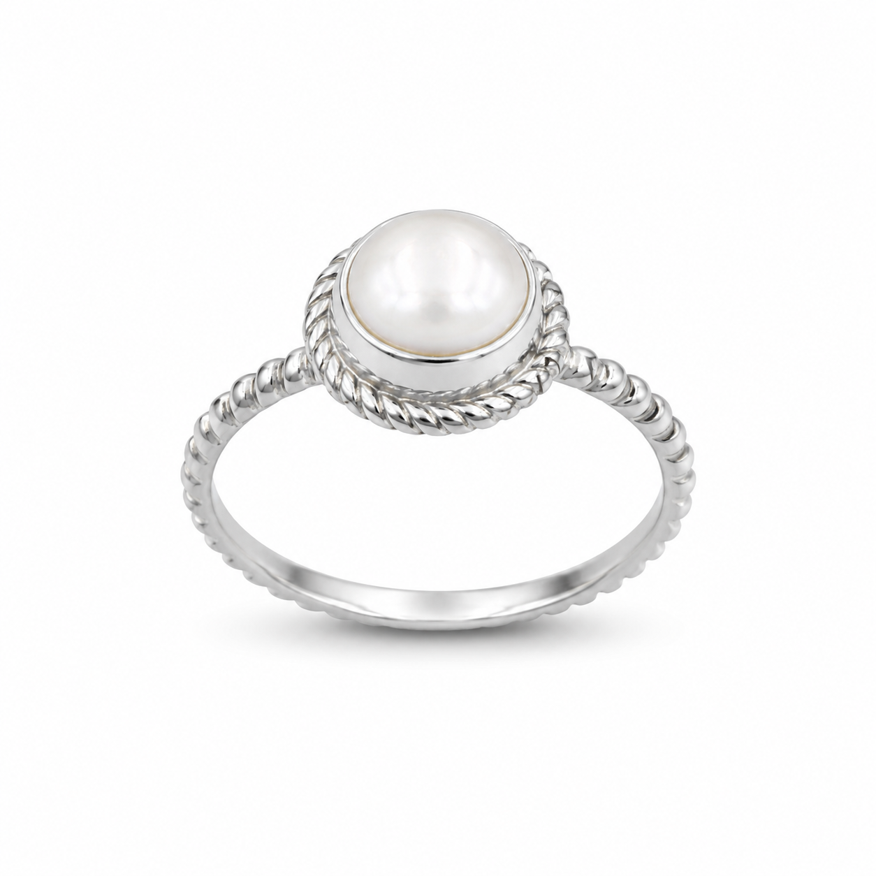 ROPE PEARL — ΔΑΧΤΥΛΙΔΙ ΑΣΗΜΙ TWISTED ΜΑΡΓΑΡΙΤΑΡΙ