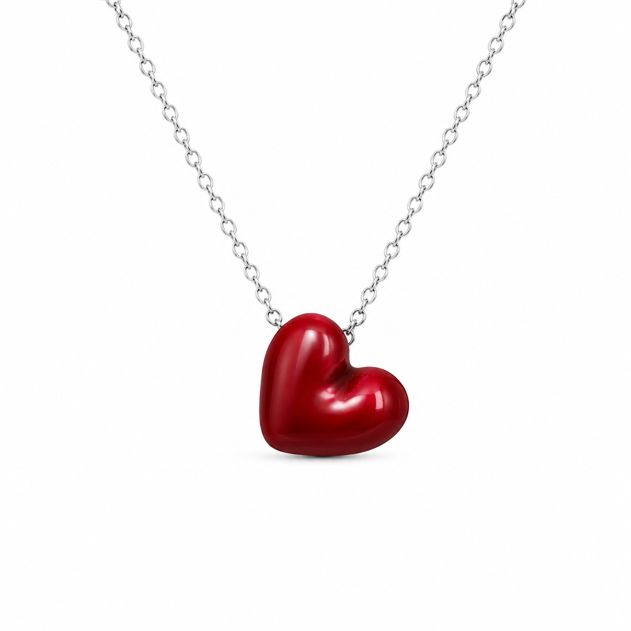 CRIMSON HEART — ΚΟΛΙΕ ΚΑΡΔΙΑ ΑΣΗΜΙ 925 ΡΟΔΙΟ ΚΟΚΚΙΝΟ ΣΜΑΛΤΟ