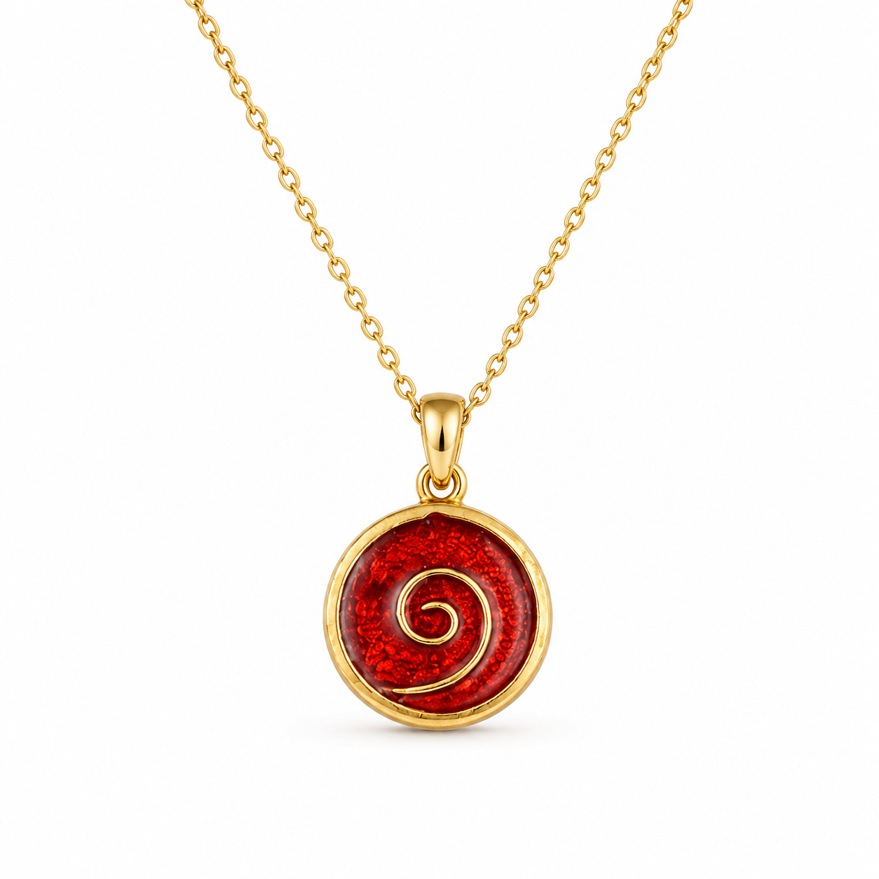 SPIRAL ROUGE — ΚΟΛΙΕ ΔΙΣΚΟΣ ΣΠΕΙΡΑ ΕΠΙΧΡΥΣΟ 18Κ ΚΟΚΚΙΝΟ ΣΜΑΛΤΟ