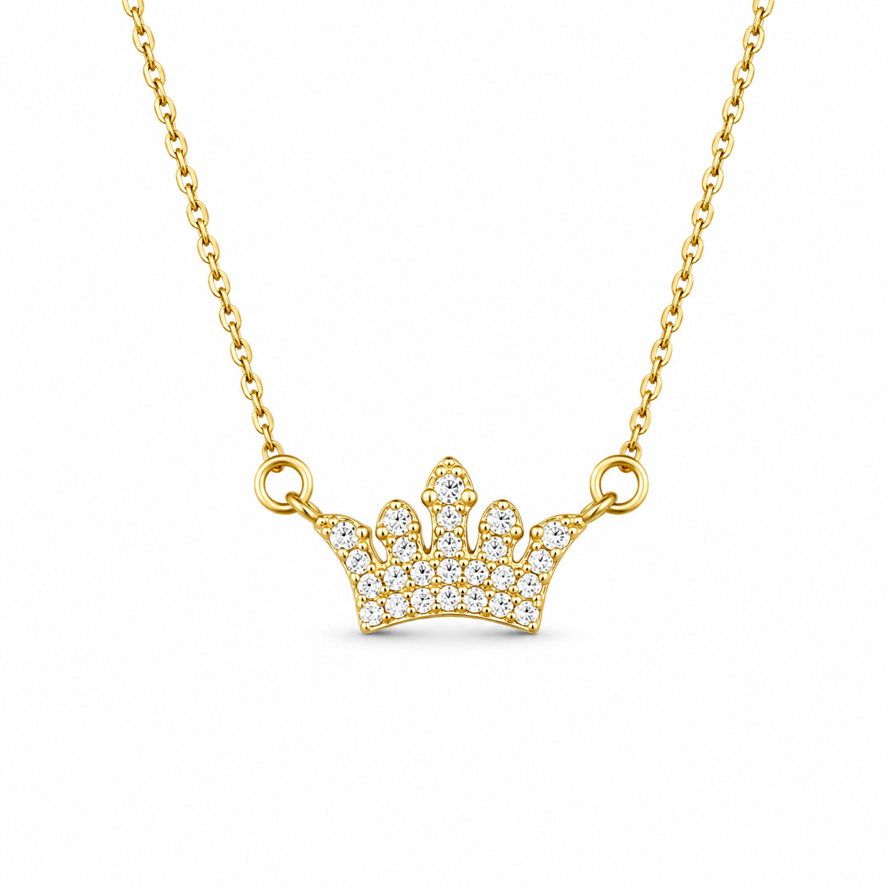 QUEEN'S CROWN — ΚΟΛΙΕ ΣΤΕΜΜΑ ΕΠΙΧΡΥΣΟ 18Κ ΛΕΥΚΑ ΖΙΡΓΚΟΝ