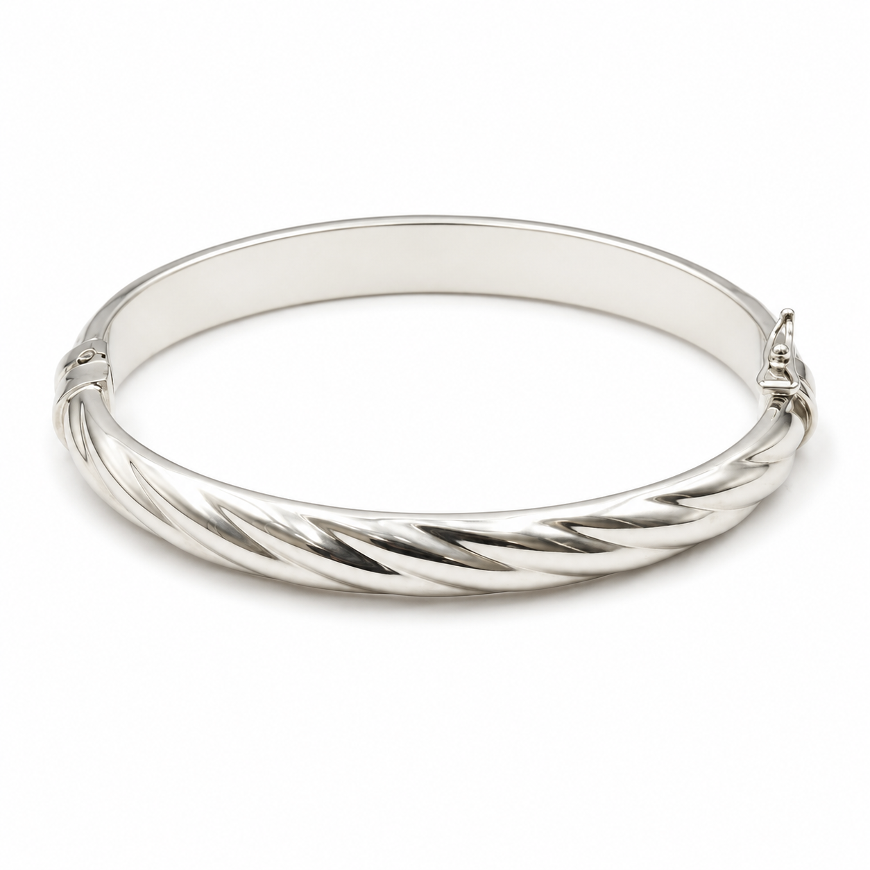 SILVER TWIST — ΒΡΑΧΙΟΛΙ BANGLE ΑΣΗΜΙ 925 ΡΟΔΙΟ TWISTED