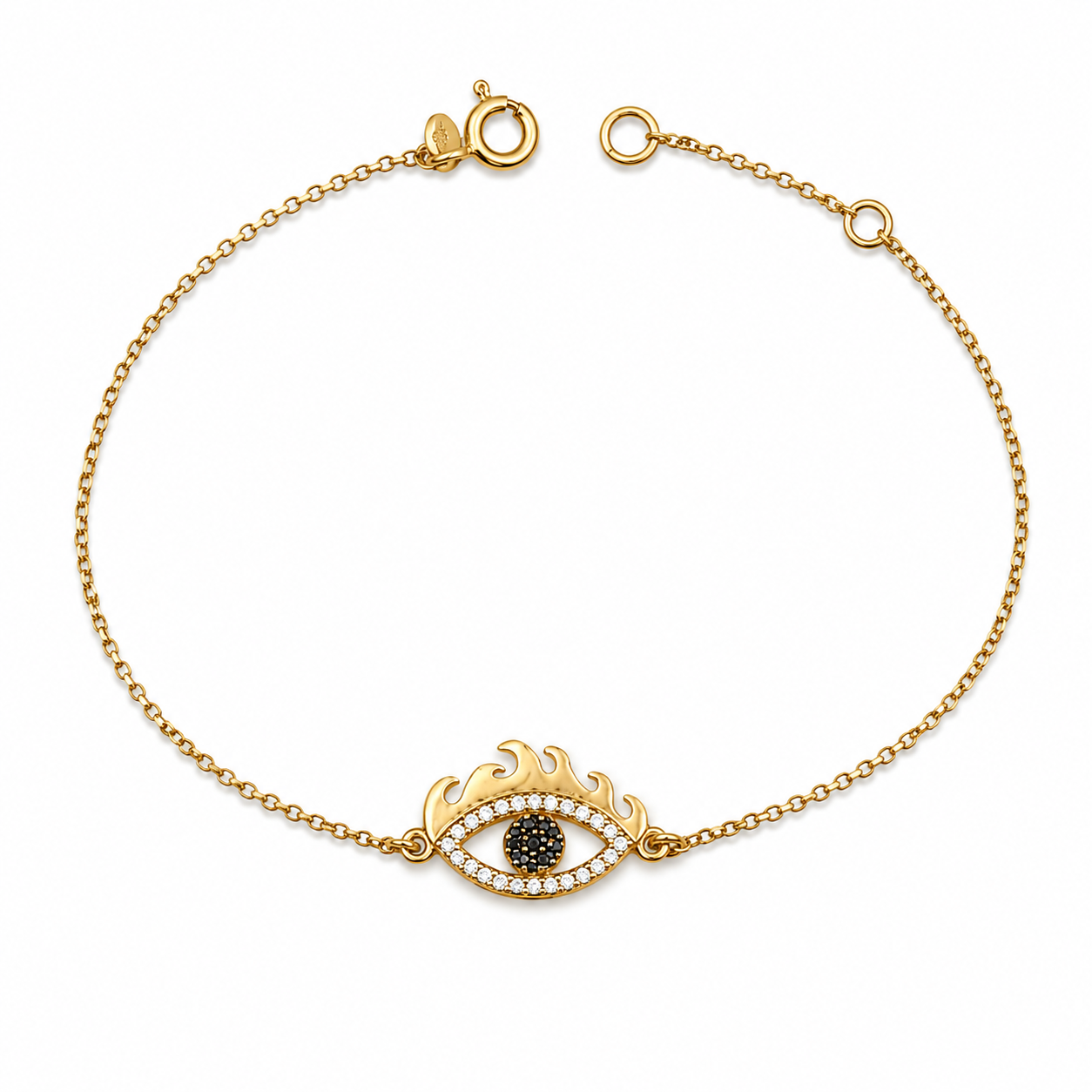 EVIL EYE LASH — ΒΡΑΧΙΟΛΙ ΜΑΤΙ ΕΠΙΧΡΥΣΟ 18Κ ΛΕΥΚΑ ΚΑΙ ΜΑΥΡΑ ΖΙΡΓΚΟΝ