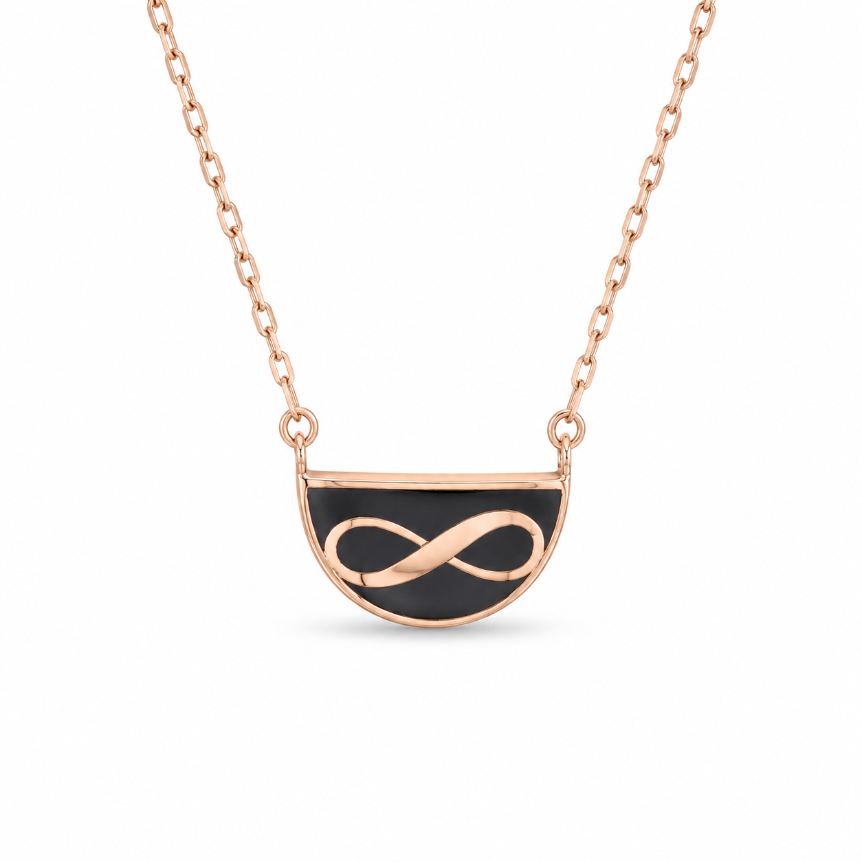 INFINITE DUALITY — ΚΟΛΙΕ ΗΜΙΚΥΚΛΙΟ INFINITY ROSE GOLD ΔΙΠΛΗΣ ΟΨΗΣ ΣΜΑΛΤΟ
