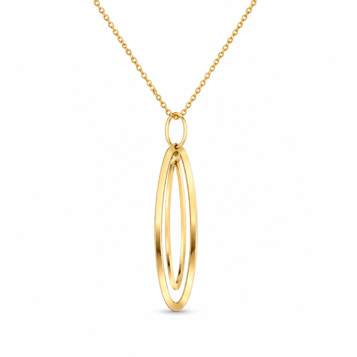 GOLDEN ORBIT — ΚΟΛΙΕ ΔΙΠΛΟ ΟΒΑΛ PENDANT ΕΠΙΧΡΥΣΟ 18Κ