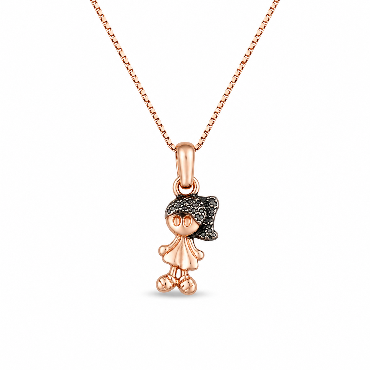 LITTLE GIRL — ΚΟΛΙΕ ΚΟΡΙΤΣΑΚΙ ROSE GOLD ΟΞΕΙΔΩΜΕΝΟ ΑΣΗΜΙ 925
