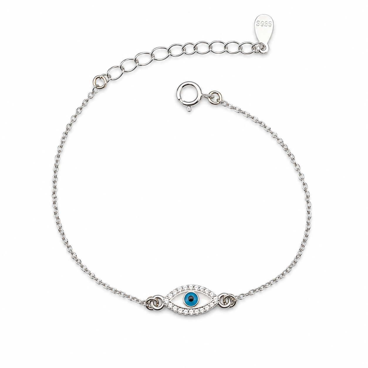 SILVER MATI — ΒΡΑΧΙΟΛΙ ΜΑΤΙ ΑΣΗΜΙ 925 ΡΟΔΙΟ ΖΙΡΓΚΟΝ ΤΥΡΚΟΥΑΖ