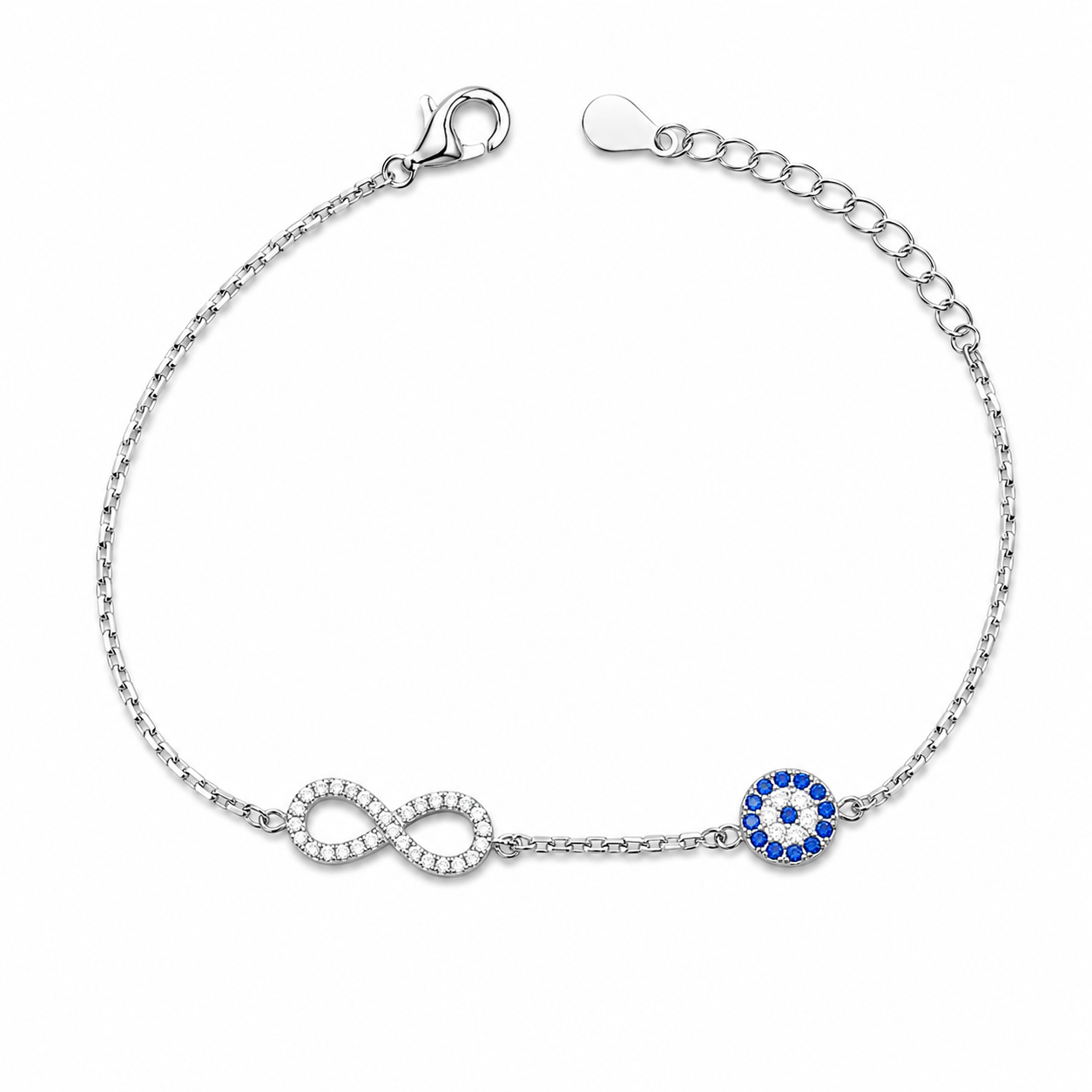 INFINITY MATI — ΒΡΑΧΙΟΛΙ INFINITY ΚΑΙ ΜΑΤΙ ΑΣΗΜΙ 925 ΡΟΔΙΟ ΖΙΡΓΚΟΝ