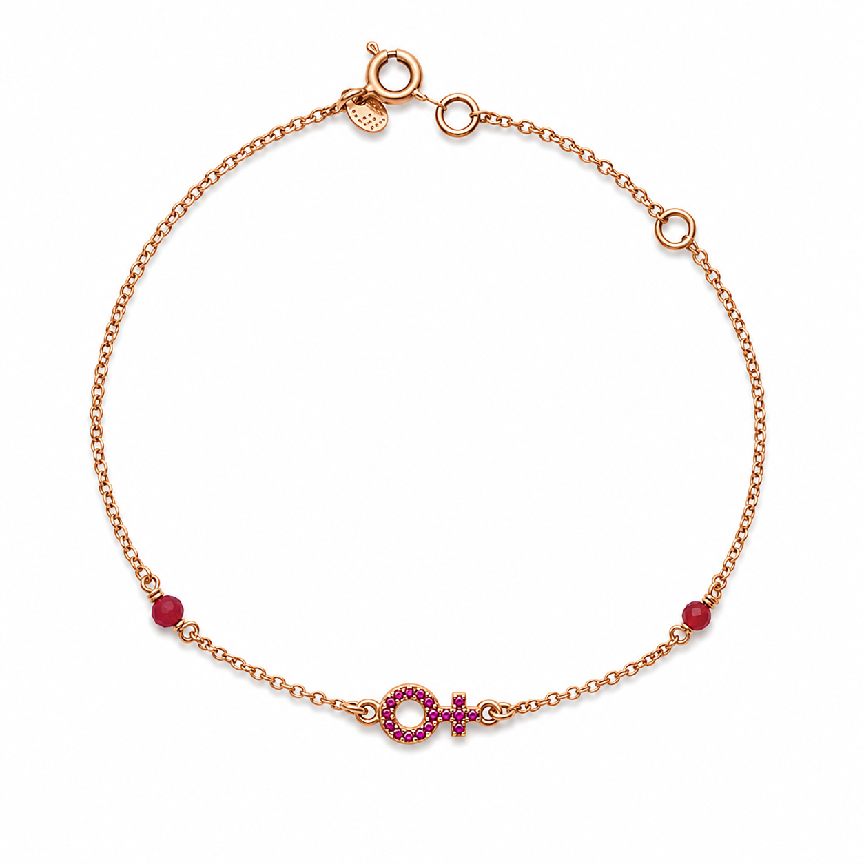 FEMME POWER — ΒΡΑΧΙΟΛΙ ΣΥΜΒΟΛΟ ΓΥΝΑΙΚΑΣ ROSE GOLD ΦΟΥΞΙΑ ΖΙΡΓΚΟΝ