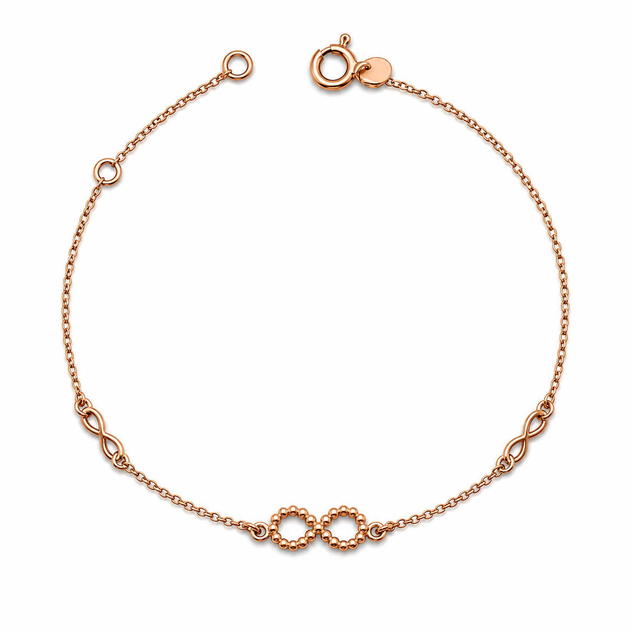 TRIPLE INFINITY — ΒΡΑΧΙΟΛΙ ΤΡΙΠΛΟ INFINITY ROSE GOLD ΑΣΗΜΙ 925