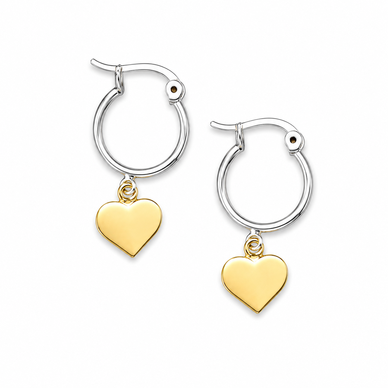SOLID HEART HOOPS — ΣΚΟΥΛΑΡΙΚΙΑ ΚΡΙΚΟΙ ΑΣΗΜΙ 925 ΕΠΙΧΡΥΣΗ ΚΑΡΔΙΑ