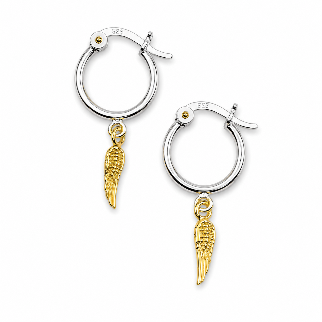 ANGEL WING HOOPS — ΣΚΟΥΛΑΡΙΚΙΑ ΚΡΙΚΟΙ ΑΣΗΜΙ 925 ΕΠΙΧΡΥΣΑ ΦΤΕΡΑ