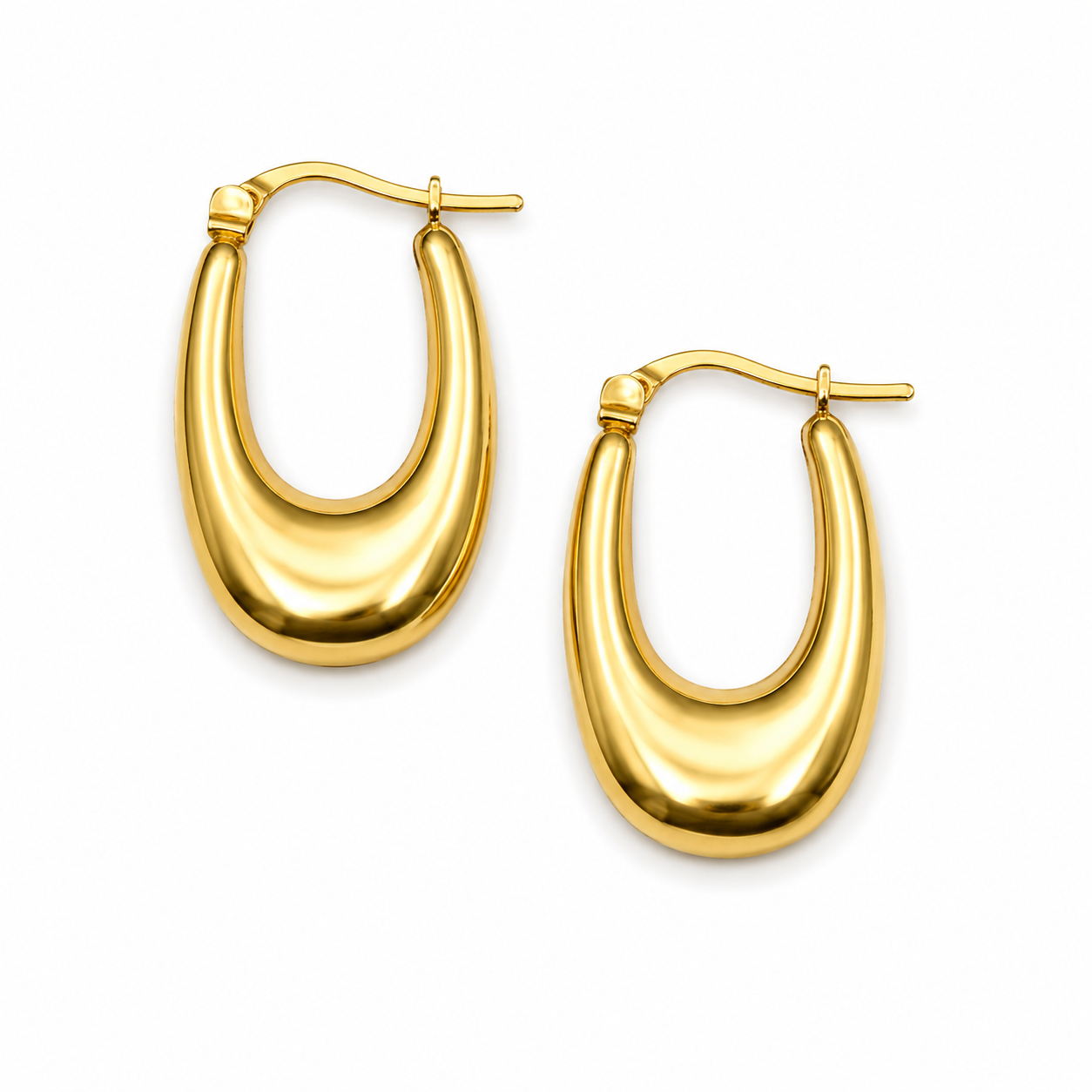 SLEEK GOLD OVALS — ΣΚΟΥΛΑΡΙΚΙΑ ΚΡΙΚΟΙ ΑΣΗΜΙ 925 ΕΠΙΧΡΥΣΑ ΟΒΑΛ ΣΧΗΜΑ
