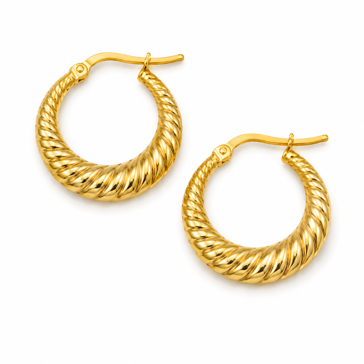 SPIRAL CROISSANT HOOPS — ΣΚΟΥΛΑΡΙΚΙΑ ΚΡΙΚΟΙ ΑΣΗΜΙ 925 ΕΠΙΧΡΥΣΑ ΣΠΙΡΑΛ ΥΦΗ