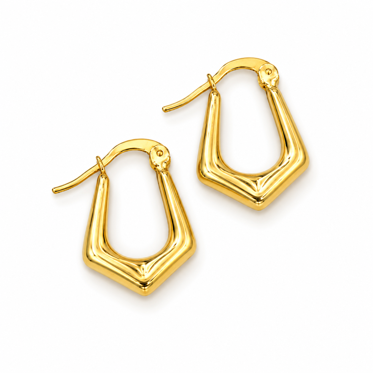 ANGULAR EDGE HOOPS — ΣΚΟΥΛΑΡΙΚΙΑ ΚΡΙΚΟΙ ΑΣΗΜΙ 925 ΕΠΙΧΡΥΣΑ ΓΕΩΜΕΤΡΙΚΟ ΣΧΗΜΑ