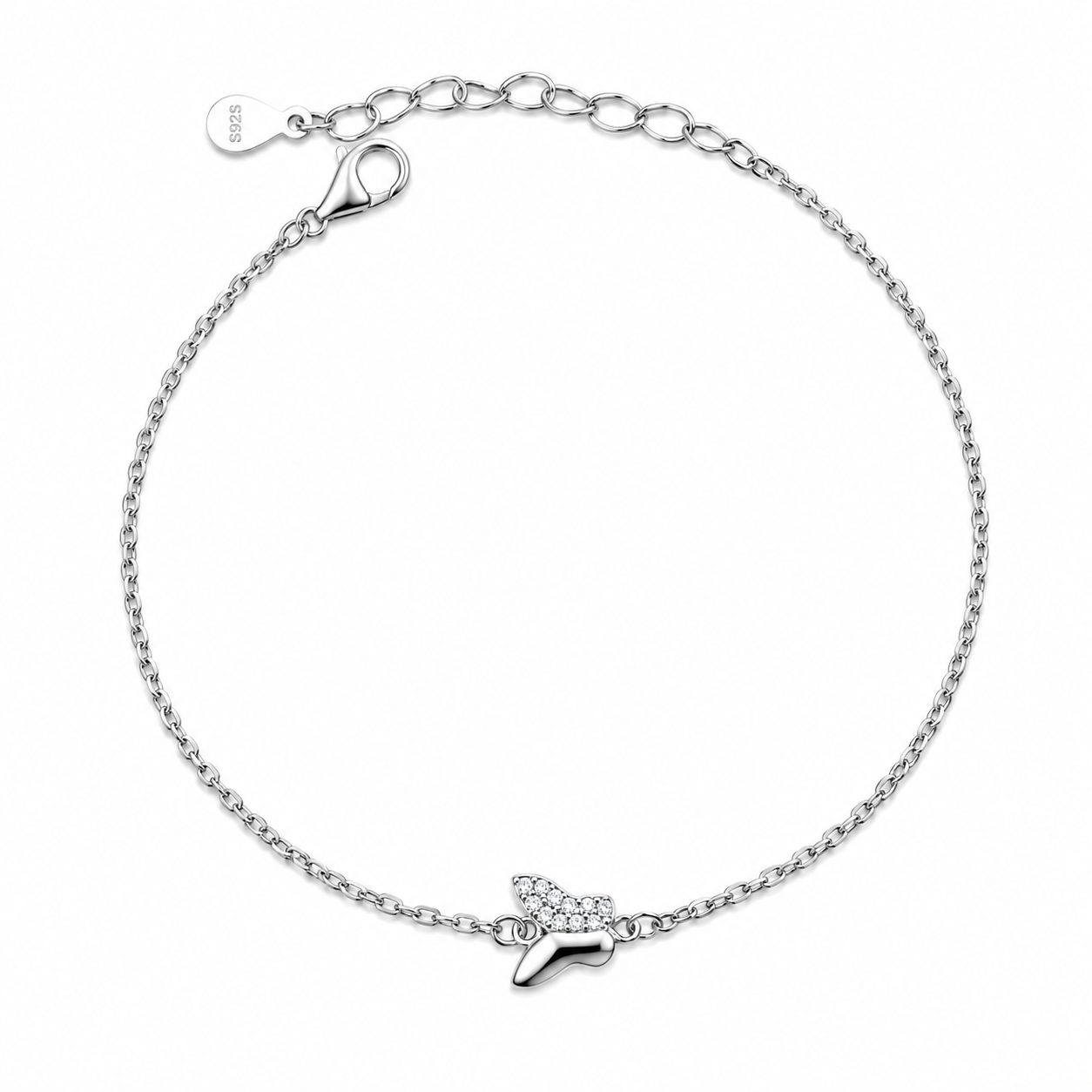 SILVER BUTTERFLY — ΒΡΑΧΙΟΛΙ ΠΕΤΑΛΟΥΔΑ ΑΣΗΜΙ 925 ΡΟΔΙΟ ΖΙΡΓΚΟΝ