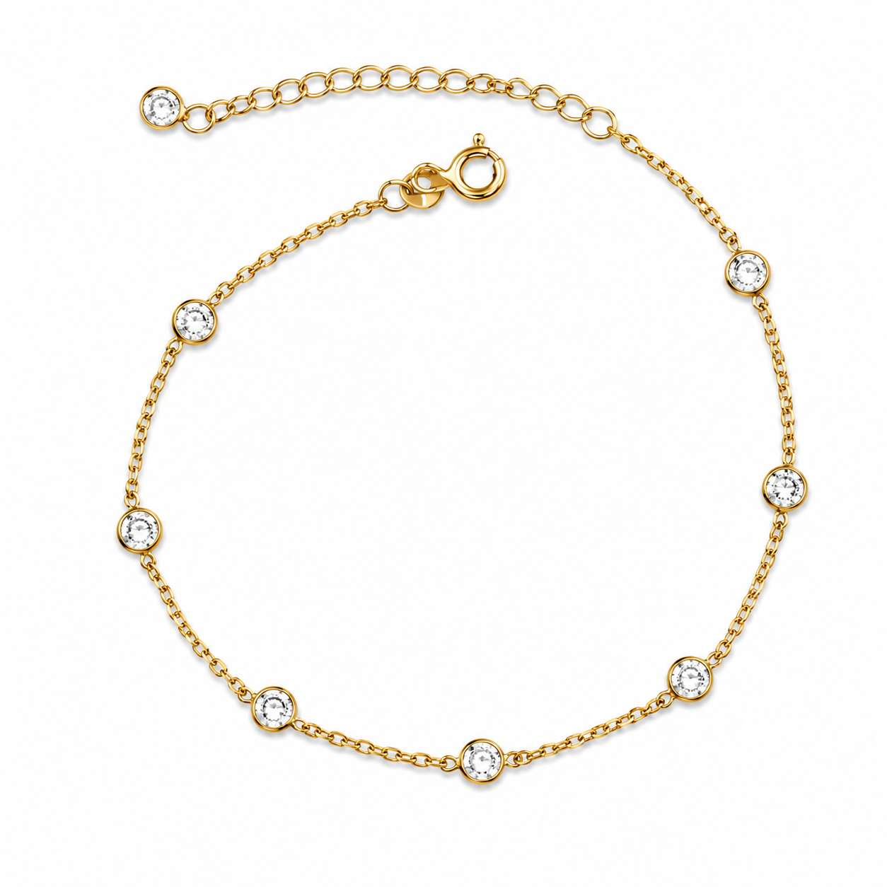 DIAMONDS BY THE YARD — ΒΡΑΧΙΟΛΙ ΕΠΙΧΡΥΣΟ 18Κ ΛΕΥΚΑ ΖΙΡΓΚΟΝ BEZEL