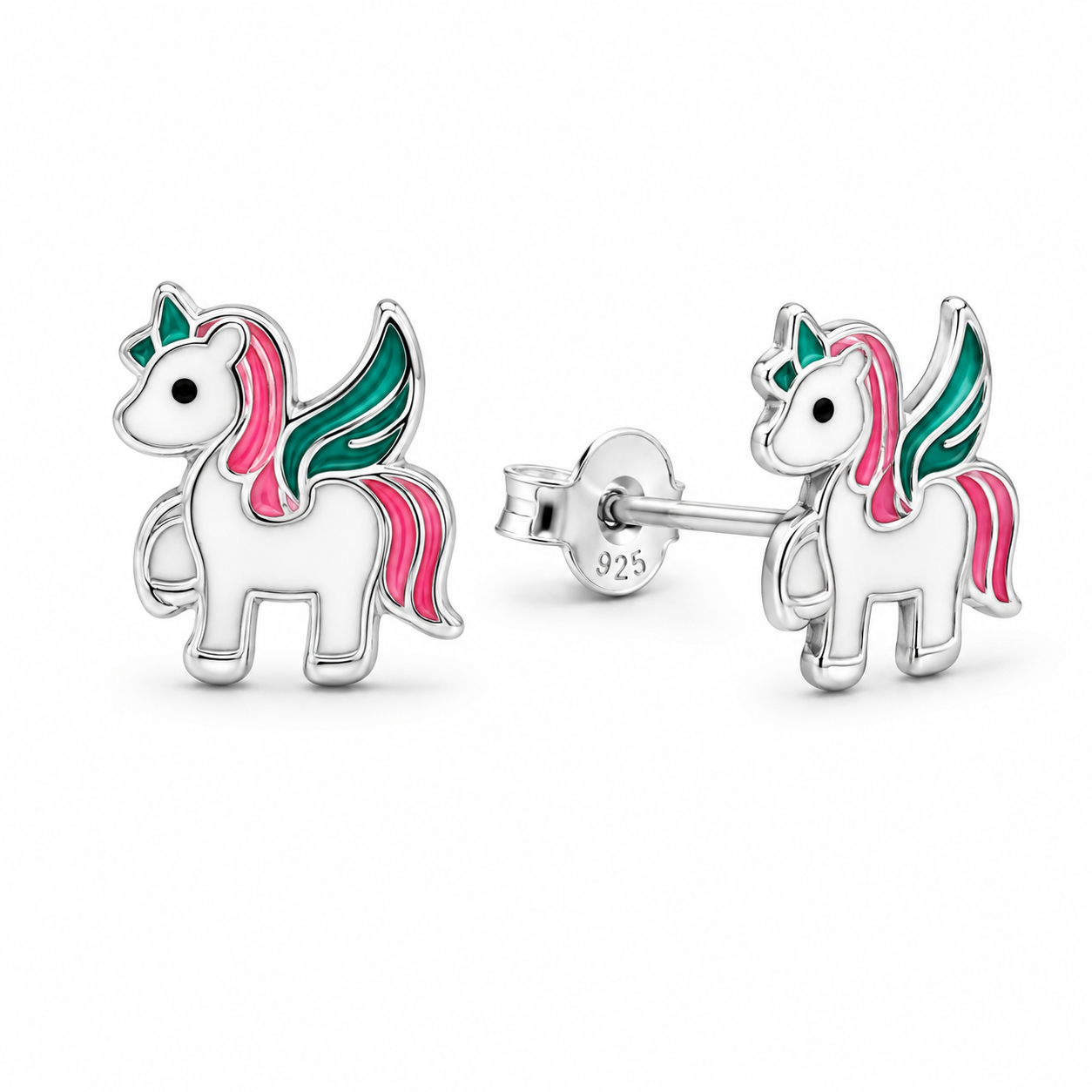 MAGIC PEGASUS STUDS — ΠΑΙΔΙΚΑ ΣΚΟΥΛΑΡΙΚΙΑ ΚΑΡΦΩΤΑ ΑΣΗΜΙ 925 ΜΟΝΟΚΕΡΟΣ-ΠΗΓΑΣΟΣ ΣΜΑΛΤΟ