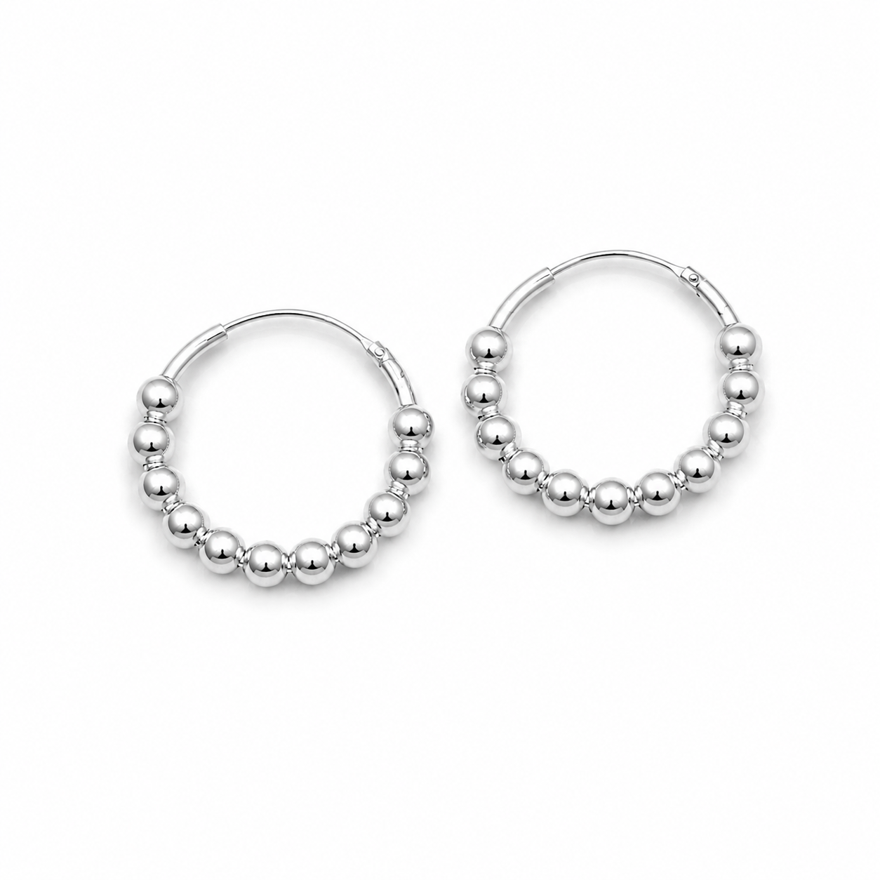 BEADED SILVER HOOPS — ΣΚΟΥΛΑΡΙΚΙΑ ΚΡΙΚΟΙ ΑΣΗΜΙ 925 ΜΕ ΜΠΙΛΙΕΣ
