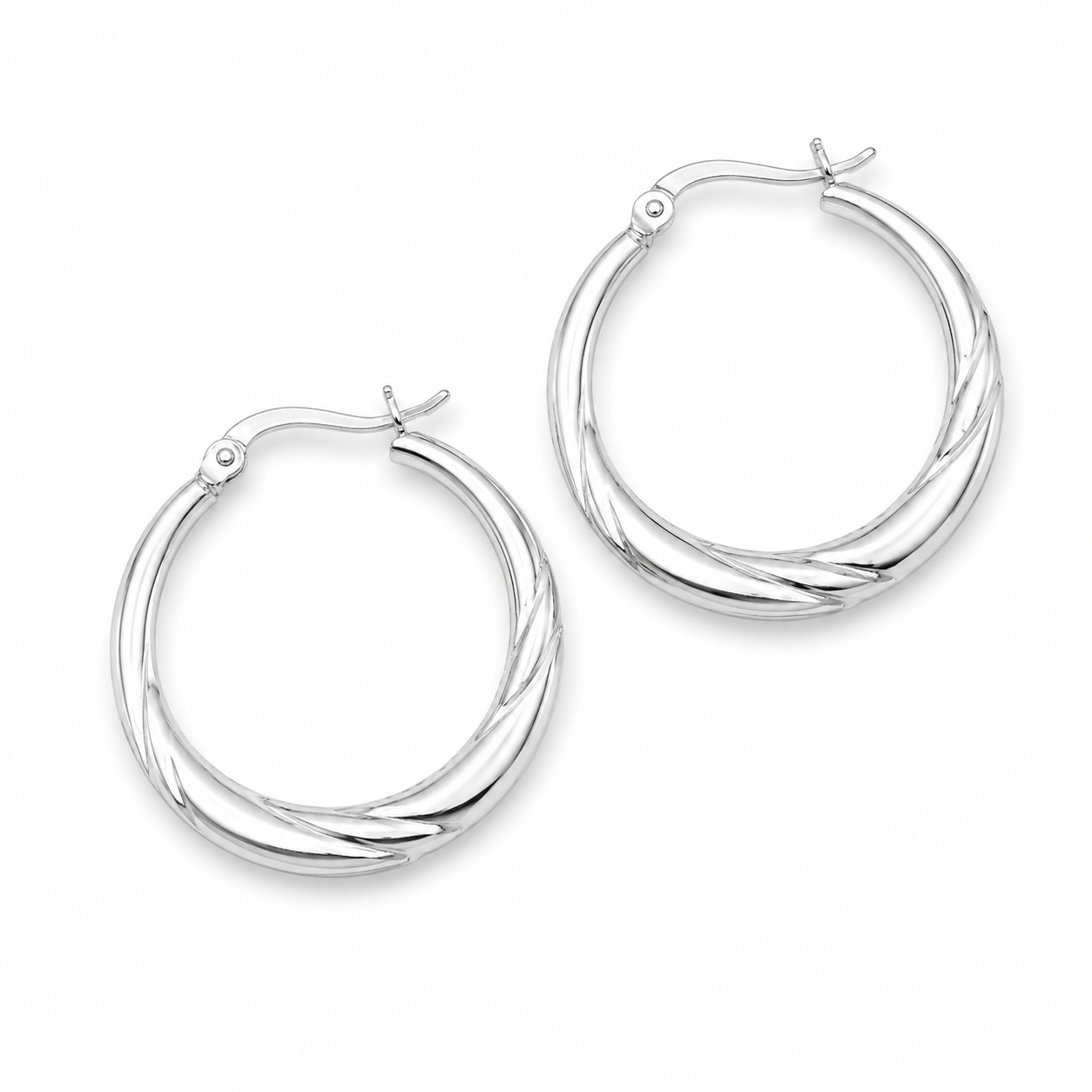 TWISTED SILVER HOOPS — ΣΚΟΥΛΑΡΙΚΙΑ ΚΡΙΚΟΙ ΑΣΗΜΙ 925 ΣΤΡΙΦΤΗ ΥΦΗ
