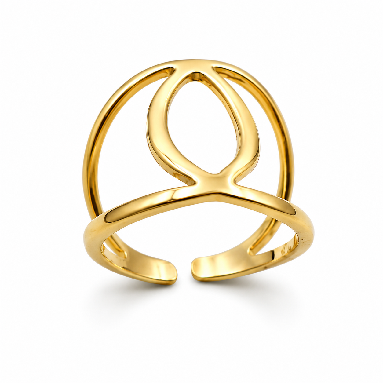 ABSTRACT LOOP RING — ΔΑΧΤΥΛΙΔΙ ΑΣΗΜΙ 925 ΕΠΙΧΡΥΣΟ ΜΕ ΣΠΕΙΡΟΕΙΔΕΣ ΣΧΕΔΙΟ