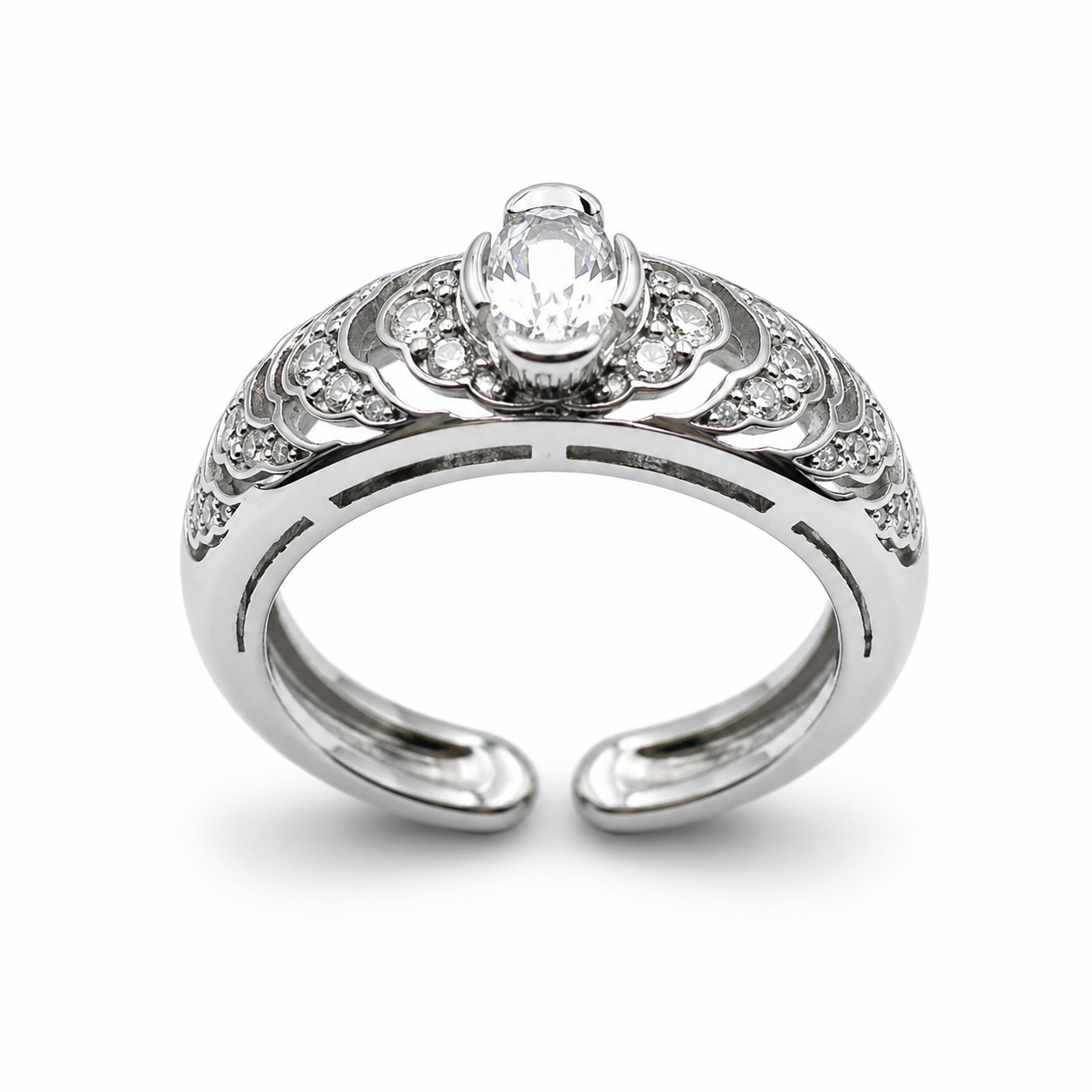 CLOUD CLUSTER RING — ΔΑΧΤΥΛΙΔΙ ΑΣΗΜΙ 925 ΜΕ ΖΙΡΓΚΟΝ ΣΕ ΣΧΗΜΑ ΣΥΝΝΕΦΟΥ